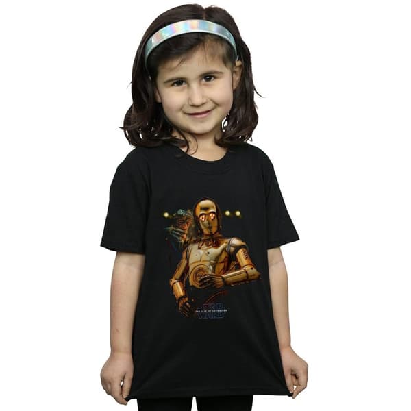 Star Wars T-shirt i bomull från The Rise Of Skywalker C-3PO And Babu Frik för flickor