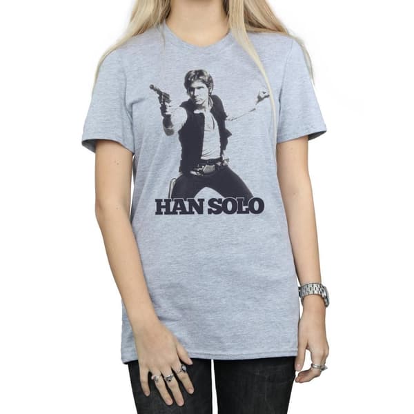 Star Wars Dam/Han Solo Retro Foto Bomull Boyfriend T-shirt