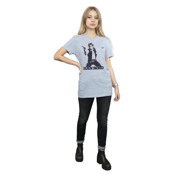 Star Wars Dam/Han Solo Retro Foto Bomull Boyfriend T-shirt