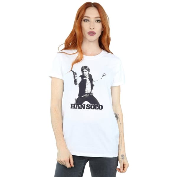 Star Wars Womens/Ladies Han Solo Retro Photo Cotton Boyfriend T-Shirt