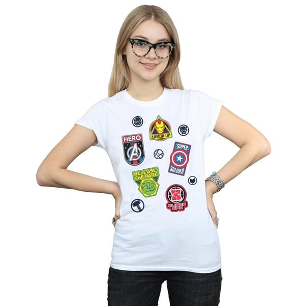 Marvel Womens/Ladies Avengers Hero Badges Cotton T-Shirt