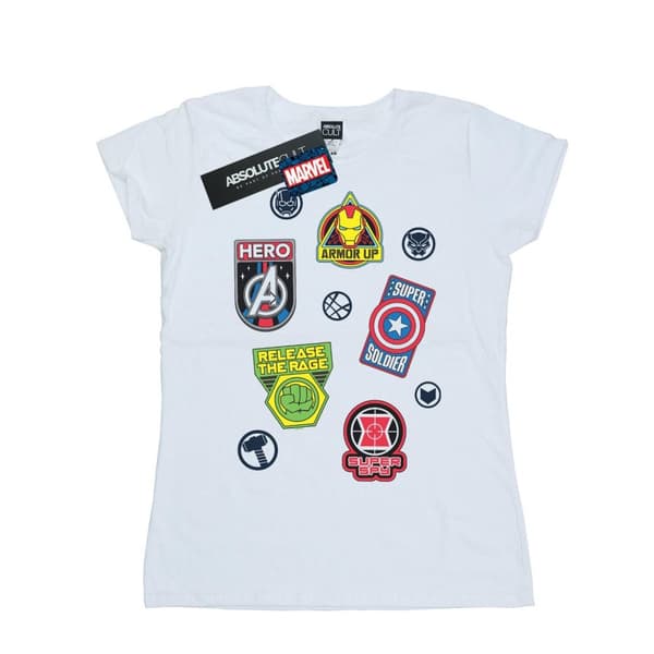 Marvel Dam/kvinnor Avengers Hero Badges - T-shirt i bomull