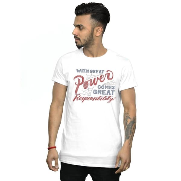 Marvel Mens Spider-Man Great Responsibility T-Shirt