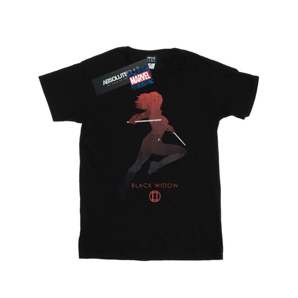 Marvel Black Widow Silhouette Boyfriend T-shirt i bomull - dam/dam Black M