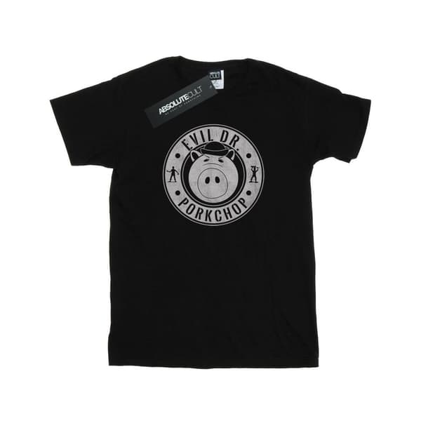 Disney T-shirt i bomull med logotyp för flickor Toy Story Evil Dr Pork Chop