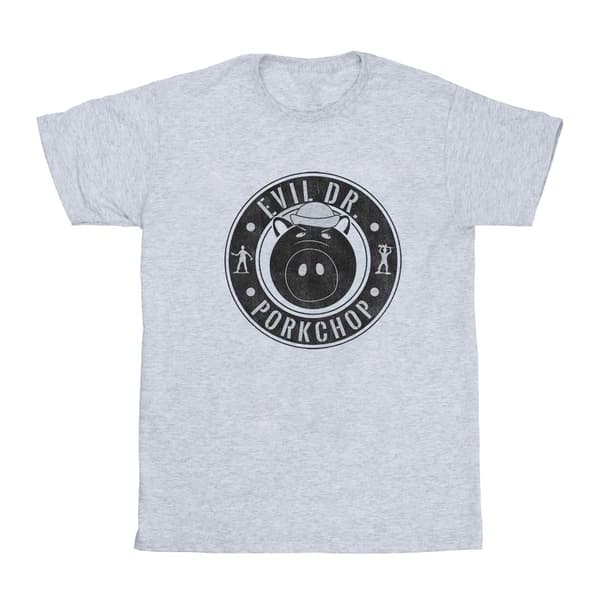 Disney T-shirt i bomull med logotyp för flickor Toy Story Evil Dr Pork Chop