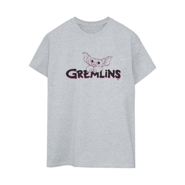 The Gremlins Womens/Ladies Logo Line Cotton Boyfriend T-Shirt