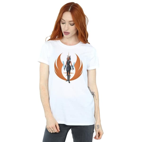 Star Wars Womens/Ladies Clone Wars Ahsoka Rebel Pose Cotton Boyfriend T-Shirt