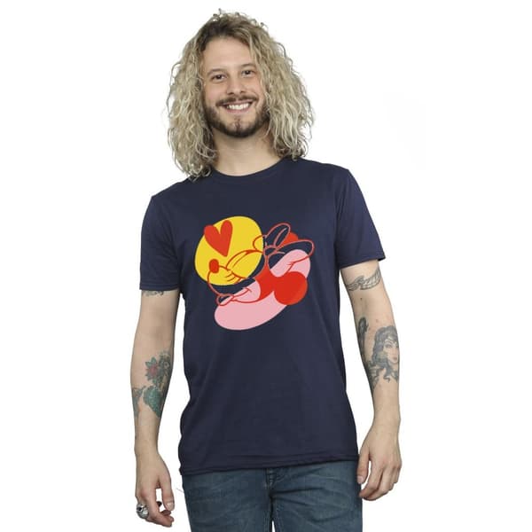 Disney Mens Minnie Mouse Tongue Heart T-Shirt