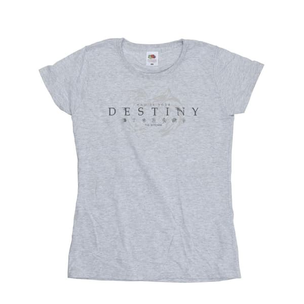 Netflix Womens/Ladies The Witcher Wolf´s Destiny Cotton T-Shirt Sports Grey XL