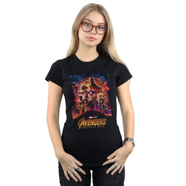 Marvel Dam/Tjej Avengers Infinity War Poster Bomulls-T-shirt