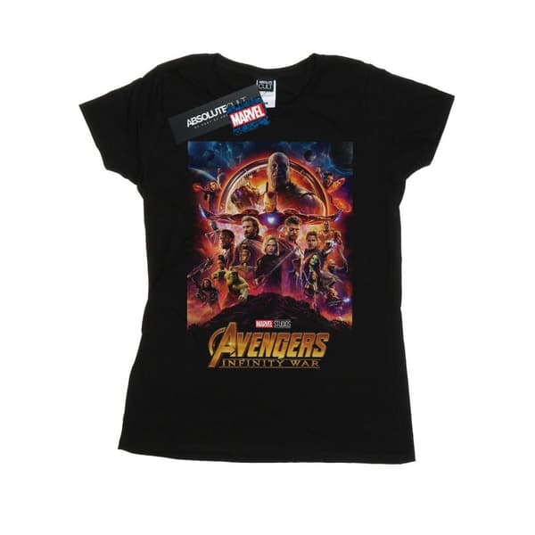 Marvel Dam/Tjej Avengers Infinity War Poster Bomulls-T-shirt Black L