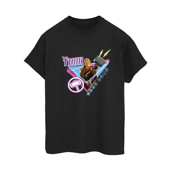 Marvel Dam/kvinnor What If Party Thor Alt Boyfriend T-shirt i bomull