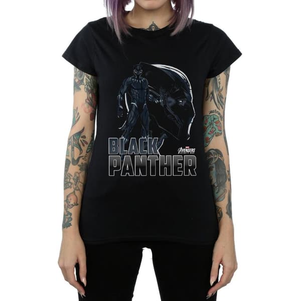 Marvel Dam/Tjej Avengers Infinity War Black Panther Character T-shirt i bomull