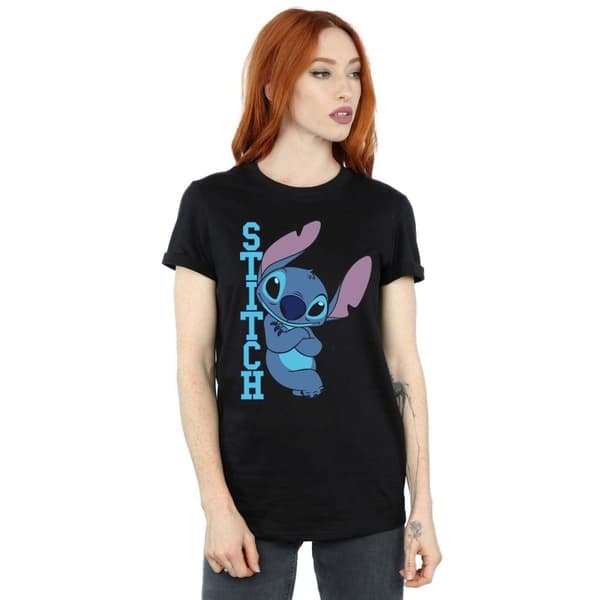 Disney Womens/Ladies Lilo And Stitch Posing Cotton Boyfriend T-Shirt