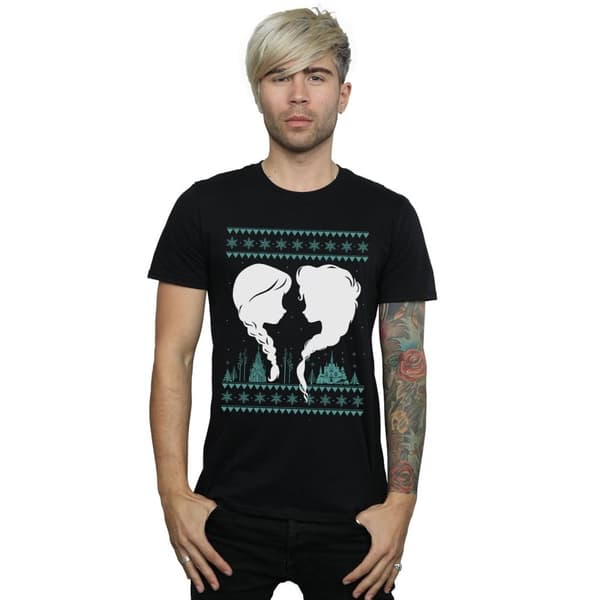 Disney Mens Frozen Christmas Sisters T-Shirt