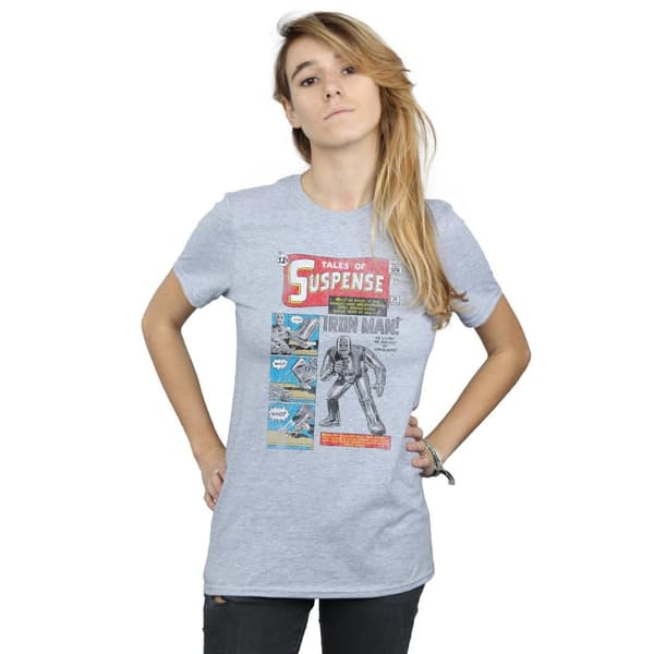 Marvel Womens/Ladies Iron Man Distressed Tales Of Suspense Cotton Boyfriend T-Shirt