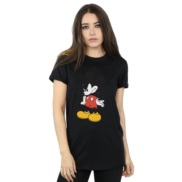 Disney Dam/Micky Mouse Angry Look Down Boyfriend T-shirt i bomull