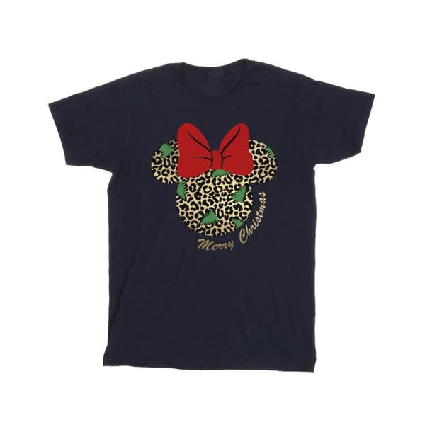 Disney Boys Minnie Mouse Leopard Christmas T-Shirt