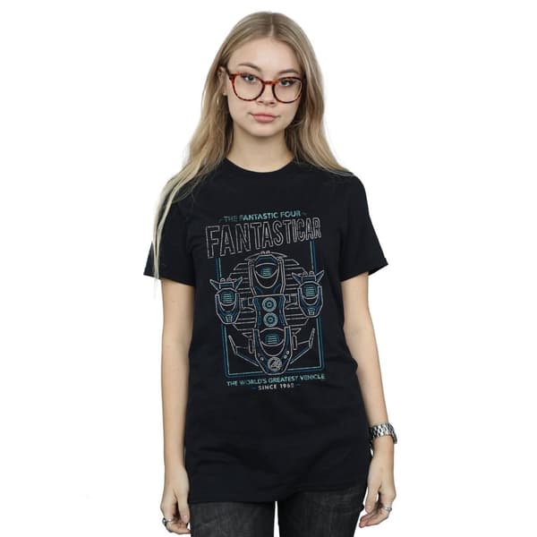 Marvel Womens/Ladies Fantastic Four Fantasticar Neon Cotton Boyfriend T-Shirt