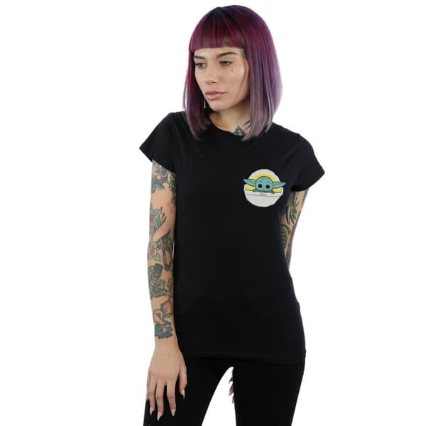 Star Wars The Mandalorian - dam/dam The Child Basket Bröst T-shirt med tryck i bomull