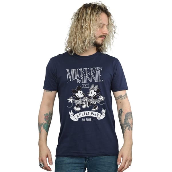 Disney Mens Mickey And Minnie Mouse Great Pair T-Shirt