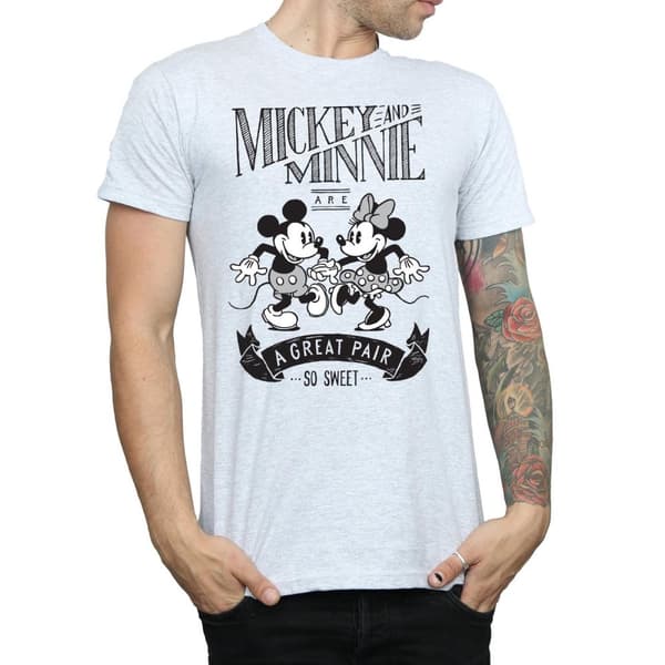 Disney Mens Mickey And Minnie Mouse Great Pair T-Shirt
