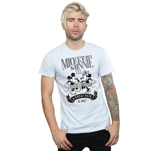 Disney Mens Mickey And Minnie Mouse Great Pair T-Shirt
