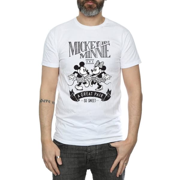 Disney Mens Mickey And Minnie Mouse Great Pair T-Shirt
