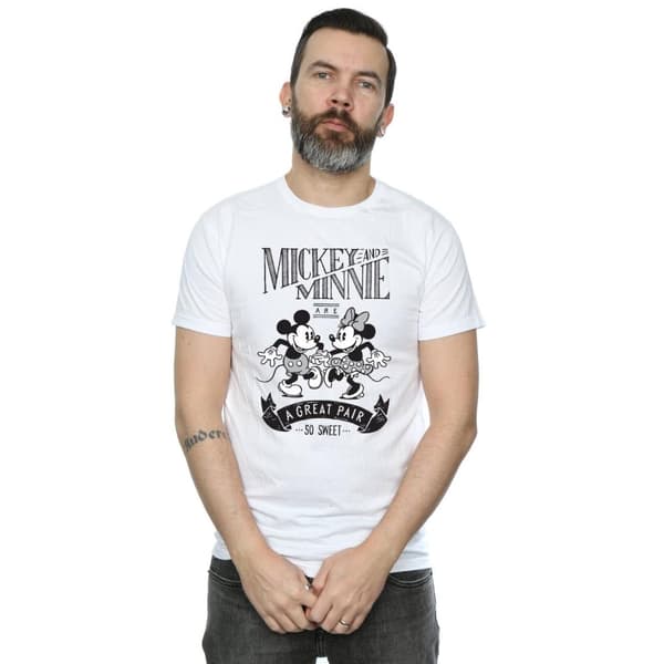 Disney Mens Mickey And Minnie Mouse Great Pair T-Shirt