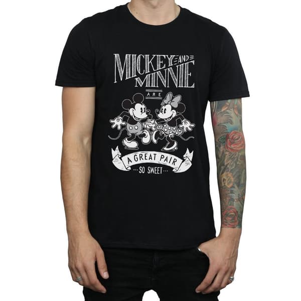 Disney Mens Mickey And Minnie Mouse Great Pair T-Shirt