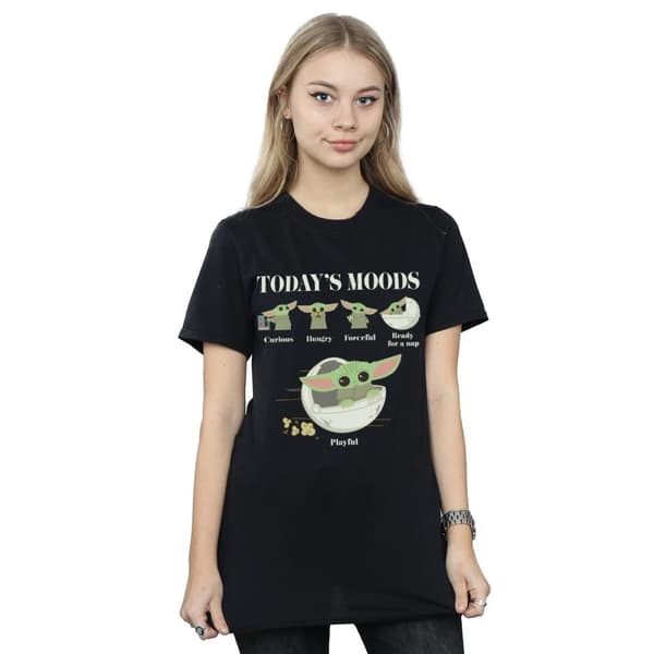 Star Wars Womens/Ladies The Mandalorian The Child Moods Cotton Boyfriend T-Shirt