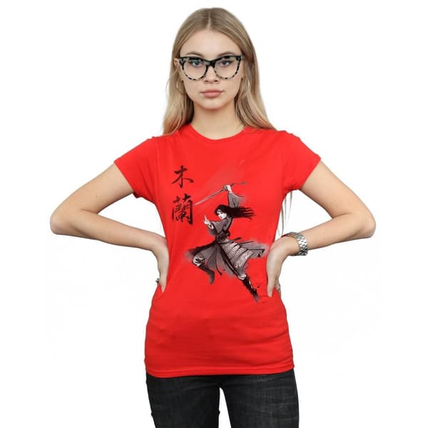 Disney Womens/Ladies Mulan Movie Sword Jump Cotton T-Shirt