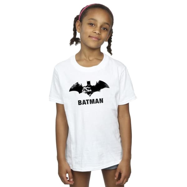 DC Comics T-shirt i bomull med Batman Black Stare-logotyp för flickor