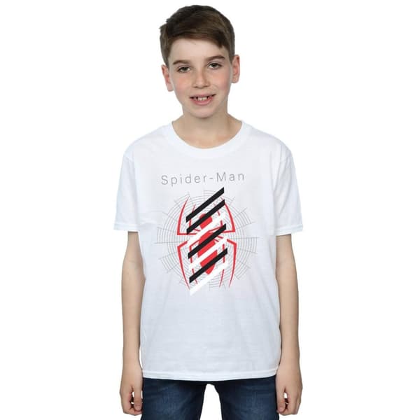 Marvel Boys Spider-Man Logo Stripes T-Shirt