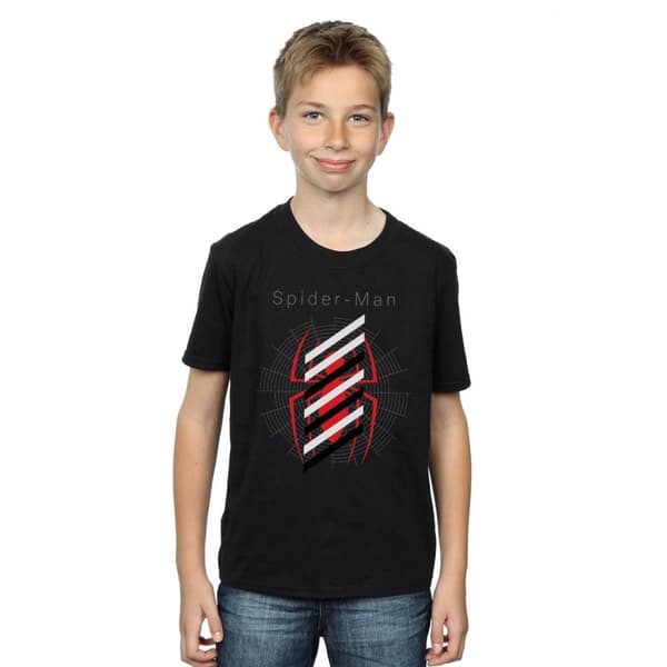 Marvel Boys Spider-Man Logo Stripes T-Shirt