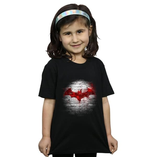 DC Comics T-shirt i bomull med Batman-logotyp för flickor