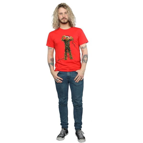 Star Wars Mens Chewbacca Christmas Lights T-Shirt