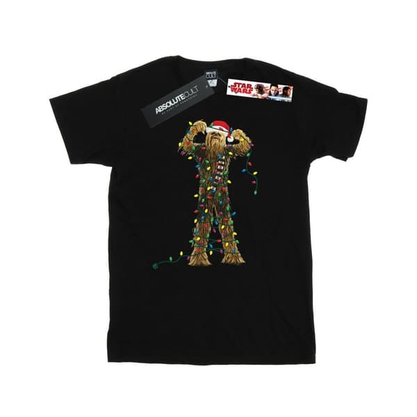 Star Wars Mens Chewbacca Christmas Lights T-Shirt