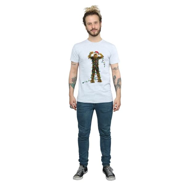 Star Wars Mens Chewbacca Christmas Lights T-Shirt