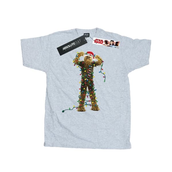 Star Wars Mens Chewbacca Christmas Lights T-Shirt