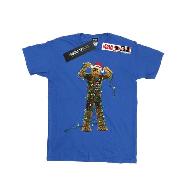 Star Wars Mens Chewbacca Christmas Lights T-Shirt
