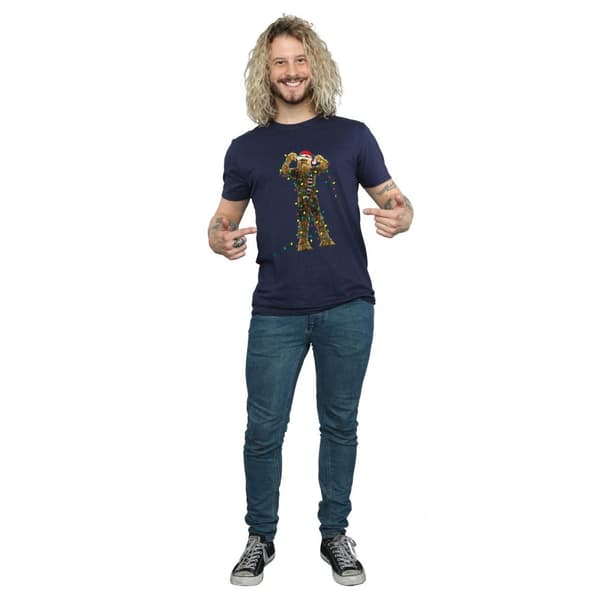 Star Wars Mens Chewbacca Christmas Lights T-Shirt