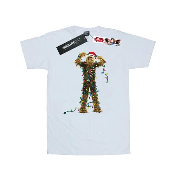 Star Wars Mens Chewbacca Christmas Lights T-Shirt