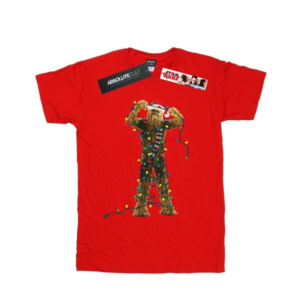 Star Wars Mens Chewbacca Christmas Lights T-Shirt