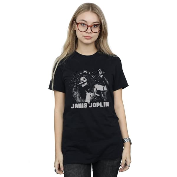 Janis Joplin Dam/Tjej Spiritual Mono Bomull Boyfriend T-shirt