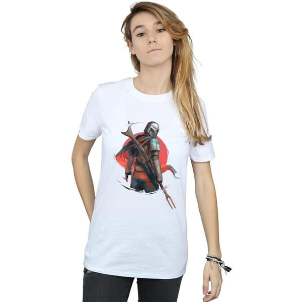 Star Wars Womens/Ladies The Mandalorian Blaster Rifles Cotton Boyfriend T-Shirt