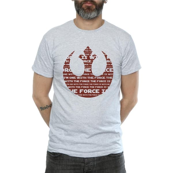 Star Wars Mens Rogue One I´m One With The Force Alliance Emblem Red T-Shirt
