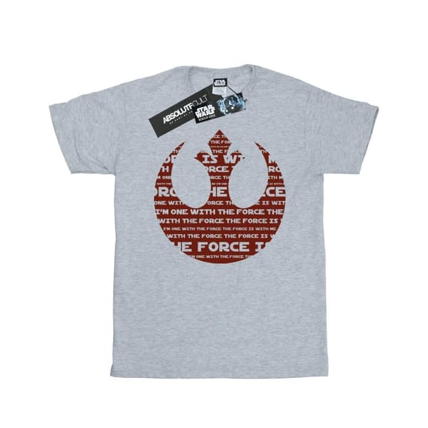 Star Wars Mens Rogue One I´m One With The Force Alliance Emblem Red T-Shirt Heather Grey L