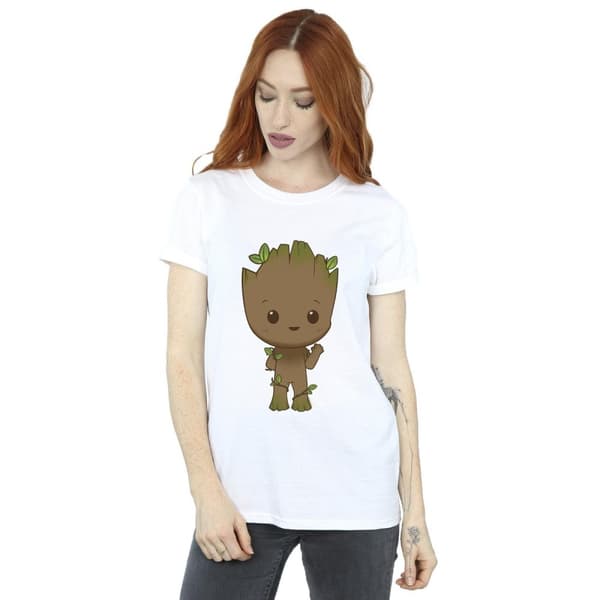 Marvel Dam / Dam I Am Groot Chibi Wave Pose Boyfriend T-shirt i bomull